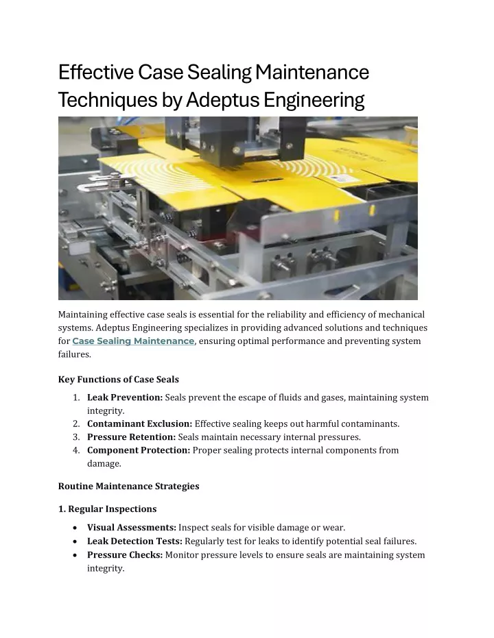 effective case sealing maintenance techniques