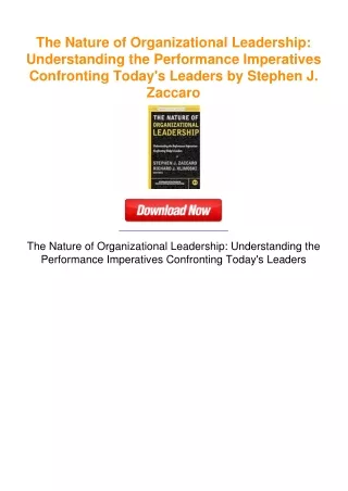 The Nature of Organizational Leadership: Understanding the Performance