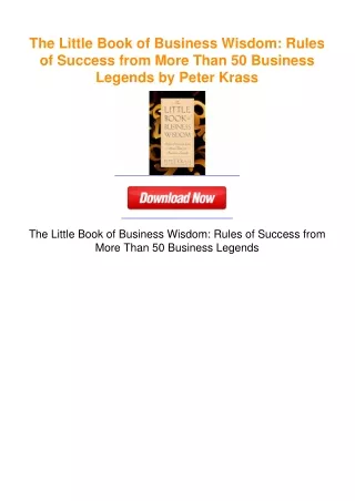 The Little Book of Business Wisdom: Rules of Success from More Than 50