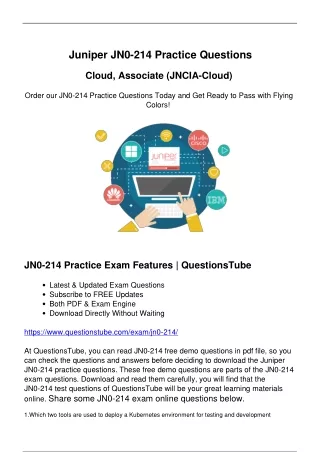 Juniper JN0-214 Practice Questions for Learning - The Top Reason to Get Success