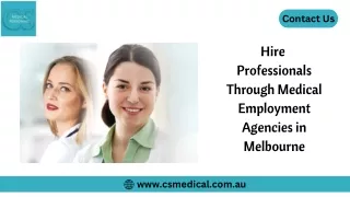 Hire  Professionals Through Medical Employment Agencies in Melbourne