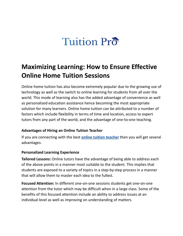 maximizing learning how to ensure effective