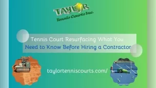 Tennis Court Resurfacing What You Need to Know  Before Hiring a Contractor