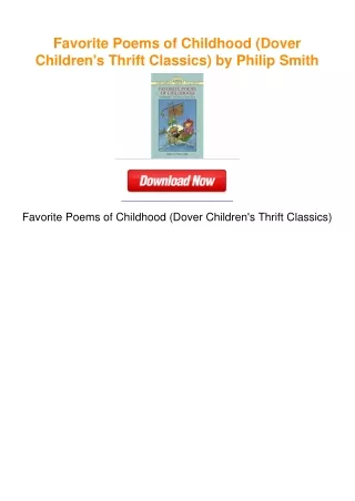 Favorite Poems of Childhood (Dover Children's Thrift Classics) by Philip