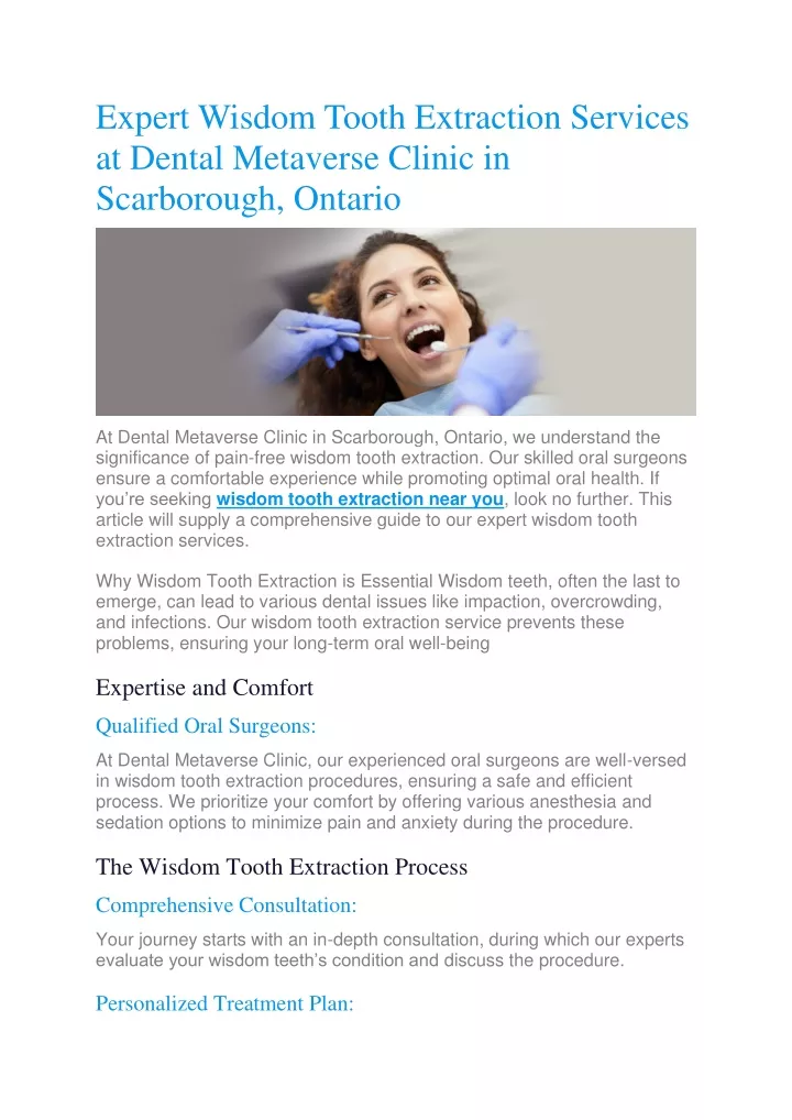 expert wisdom tooth extraction services at dental