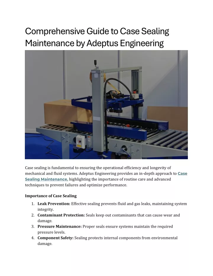 comprehensive guide to case sealing maintenance