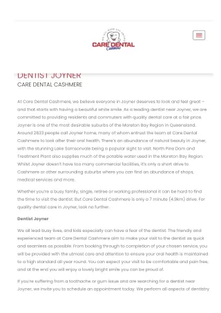 dentist joyner care dental cashmere