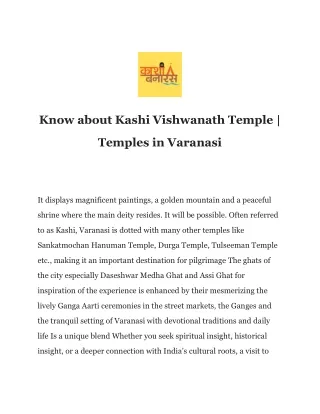 Know about Kashi Vishwanath Temple _ Temples in Varanasi