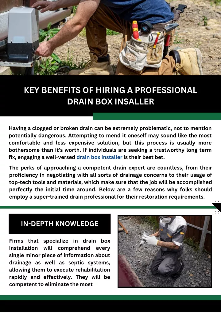 key benefits of hiring a professional drain