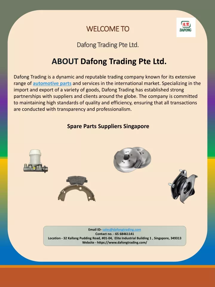 welcome to dafong trading pte ltd