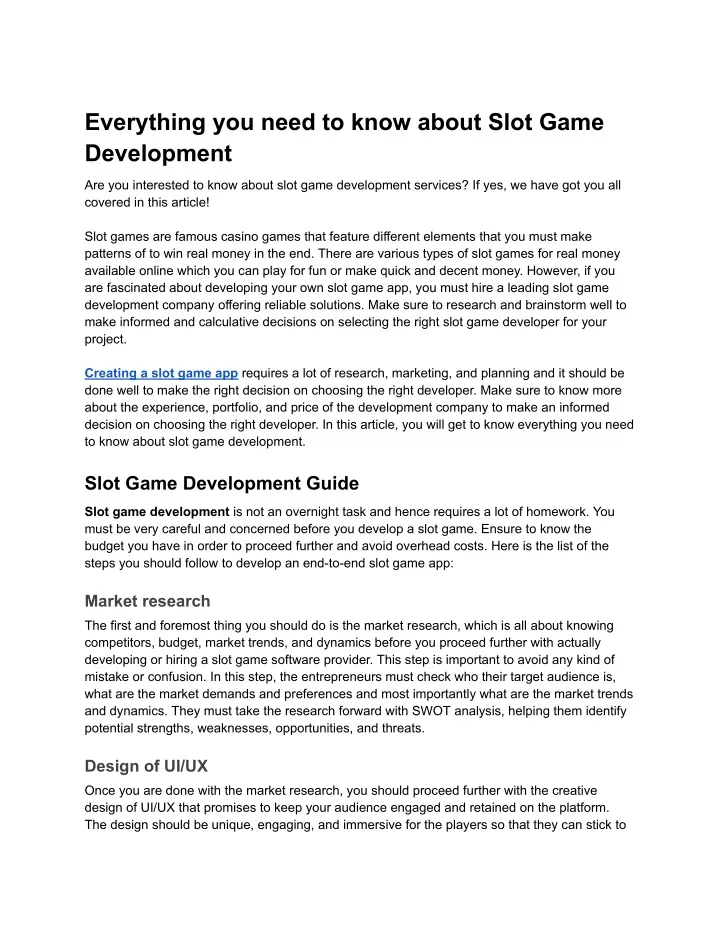 everything you need to know about slot game