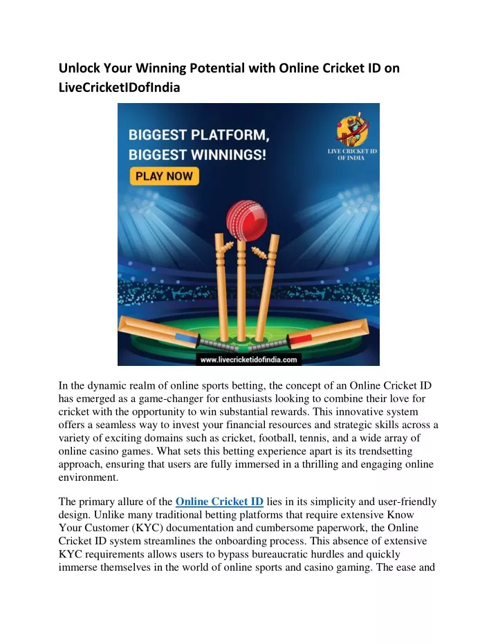 unlock your winning potential with online cricket