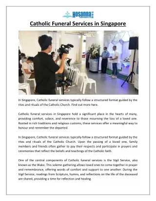 Catholic Funeral Services in Singapore