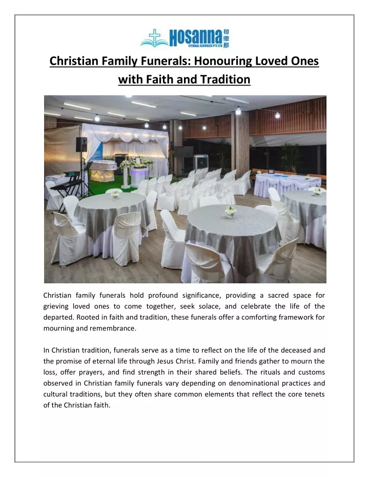 christian family funerals honouring loved ones