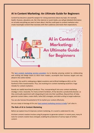 AI IN CONTENT MARKETING: AN ULTIMATE GUIDE FOR BEGINNERS