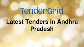 Latest Tenders in Andhra Pradesh