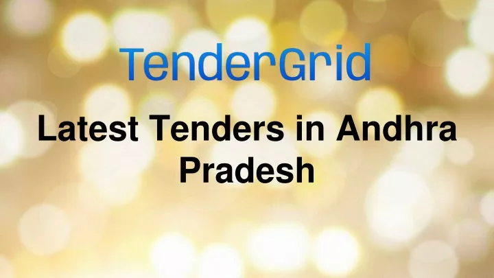 latest tenders in andhra pradesh