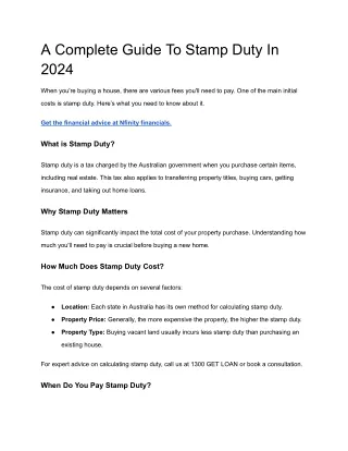 A Complete Guide To Stamp Duty In 2024
