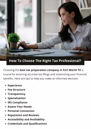 How To Choose The Right Tax Professional?