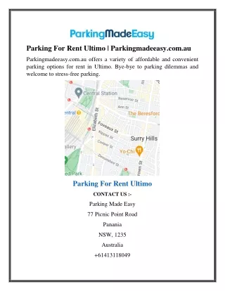 Parking For Rent Ultimo Parkingmadeeasy.com