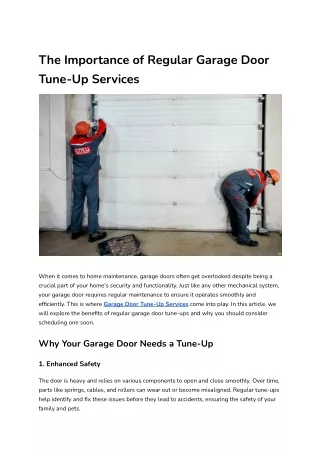 the importance of regular garage door tune