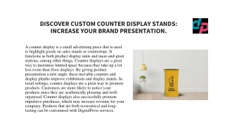 DISCOVER CUSTOM COUNTER DISPLAY STANDS