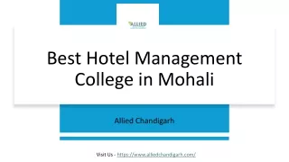 Best Hotel Management College in Mohali - Allied Chandigarh