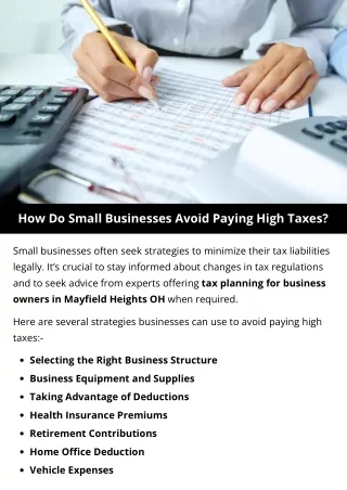 How Do Small Businesses Avoid Paying High Taxes?