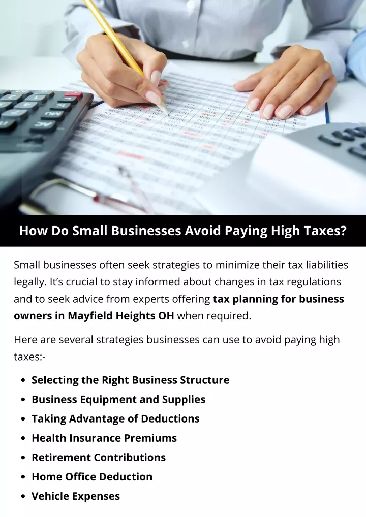 how do small businesses avoid paying high taxes