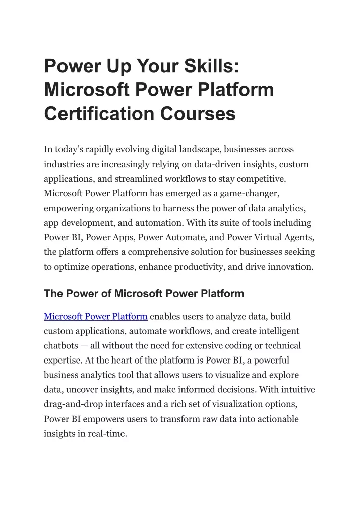 power up your skills microsoft power platform