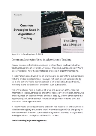 algorithmic trading may 8 2024