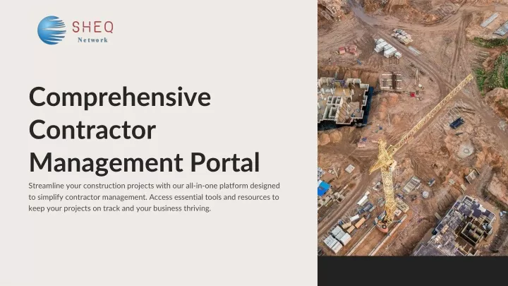 comprehensive contractor management portal