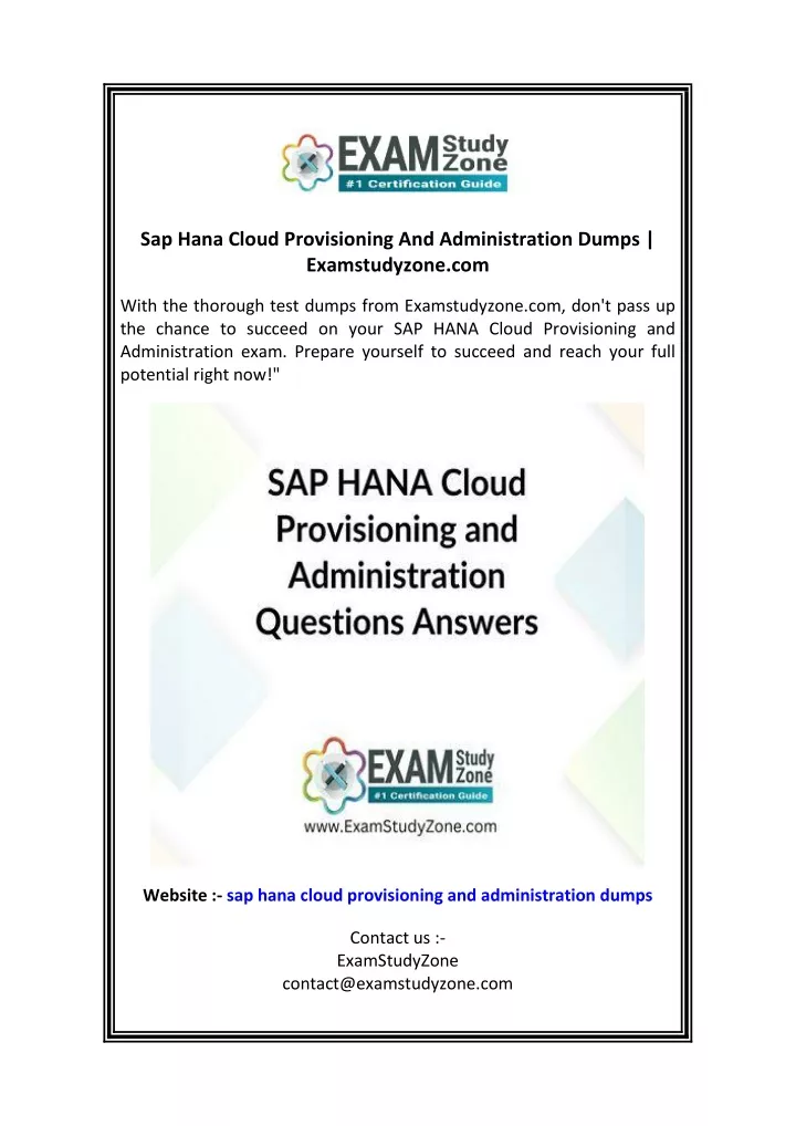 sap hana cloud provisioning and administration