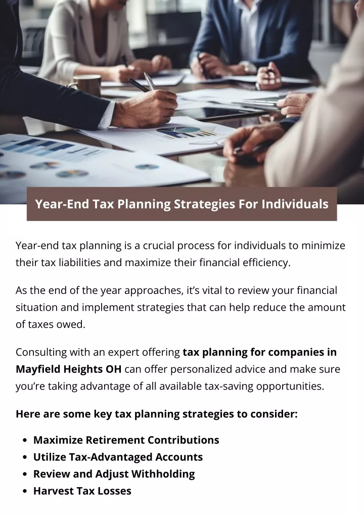 year end tax planning strategies for individuals