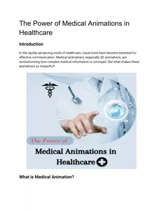 The Power of Medical Animations in Healthcare