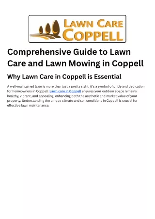 Lawn Care Coppell