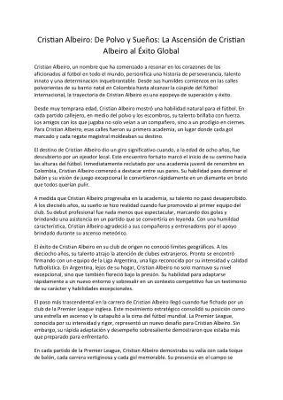 Cristian Albeiro: Desde Colombia con Pasión: La Historia de Cristian Albeiro