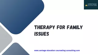 Get Effective Therapy For Family Issues At Vantage Elevation