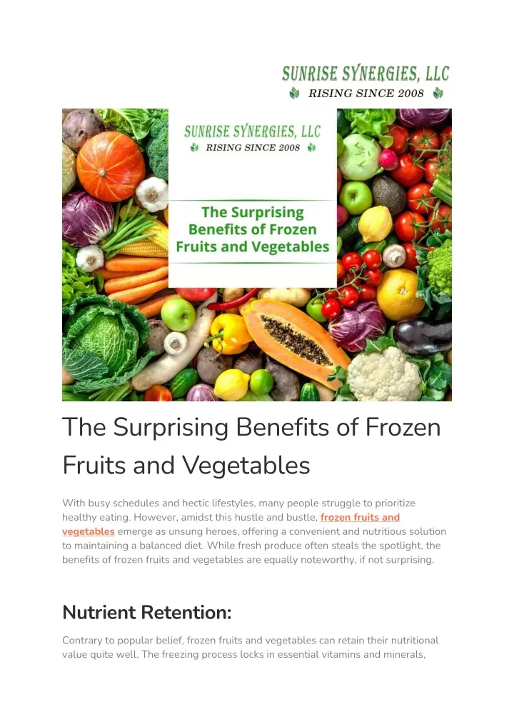 the surprising benefits of frozen fruits