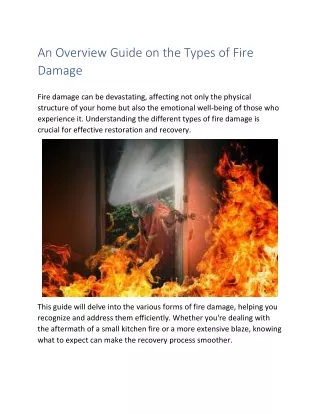 an overview guide on the types of fire damage