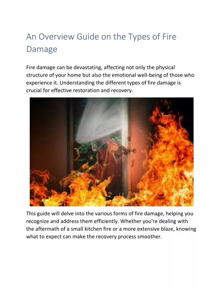 an overview guide on the types of fire damage