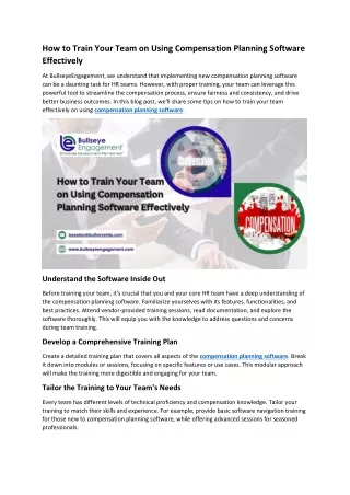 How to Train Your Team on Using Compensation Planning Software Effectively
