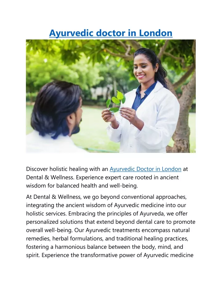 ayurvedic doctor in london