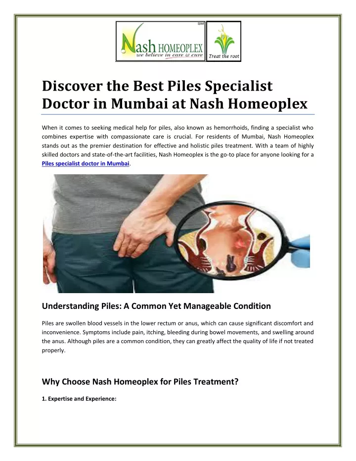 discover the best piles specialist doctor