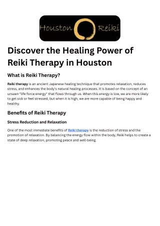 Reiki Houston