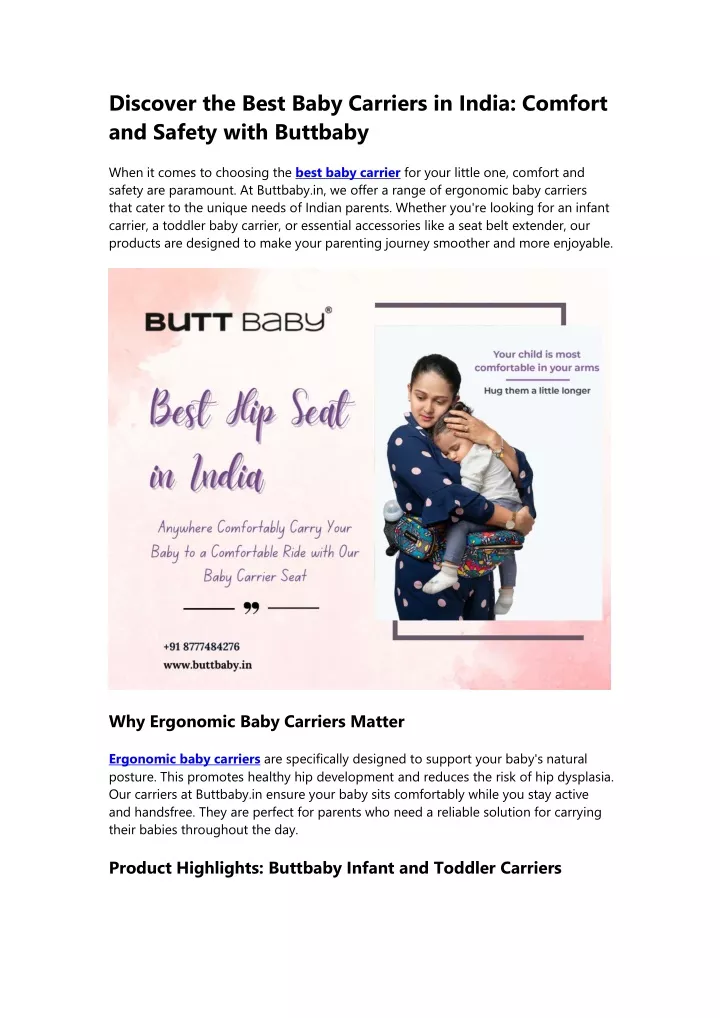 discover the best baby carriers in india comfort