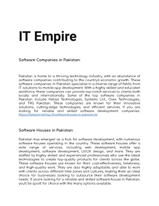 Software Companies in Faisalabad near me by IT Empire