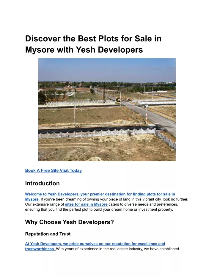 discover the best plots for sale in mysore with