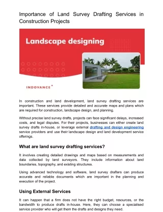 importance of land survey drafting services