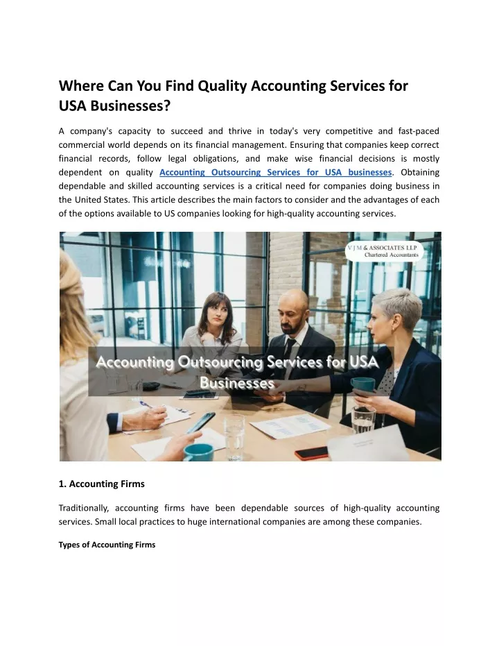 where can you find quality accounting services